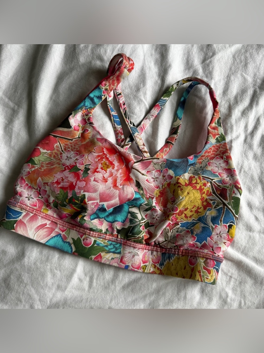 🌸 Lululemon Seawheeze 2018 Energy Bra - Cherry Blossom Multi Floral Millefiori